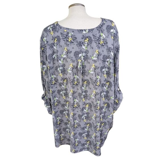 Torrid Womens Plus 5X Harper Disney Peter Pan Tinkerbell Grey Pullover Blouse - Picture 8 of 11